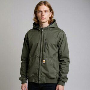 Carhartt Quick Duck Woodward Active Jac Army Green Workwear Jacket Size 2XL